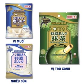 Kẹo sữa trà xanh, sữa muối và kem sữa UHA Tokuno 58g
