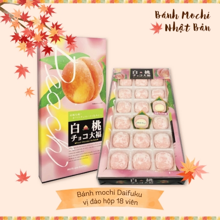 Bánh Mochi Daifuku vị đào hộp 18 viên